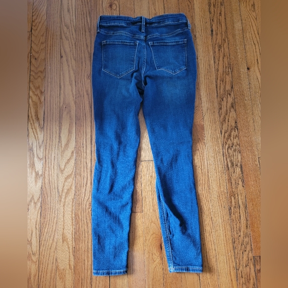 Distressed Dark Blue Jean High Waisted Size 0 Petite Old Navy - Picture 3 of 3